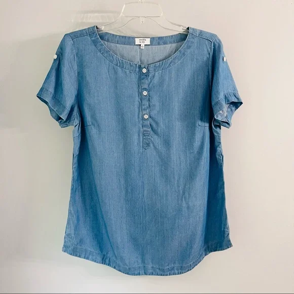 Crown & Ivy Denim Blouse - Picture 1 of 7